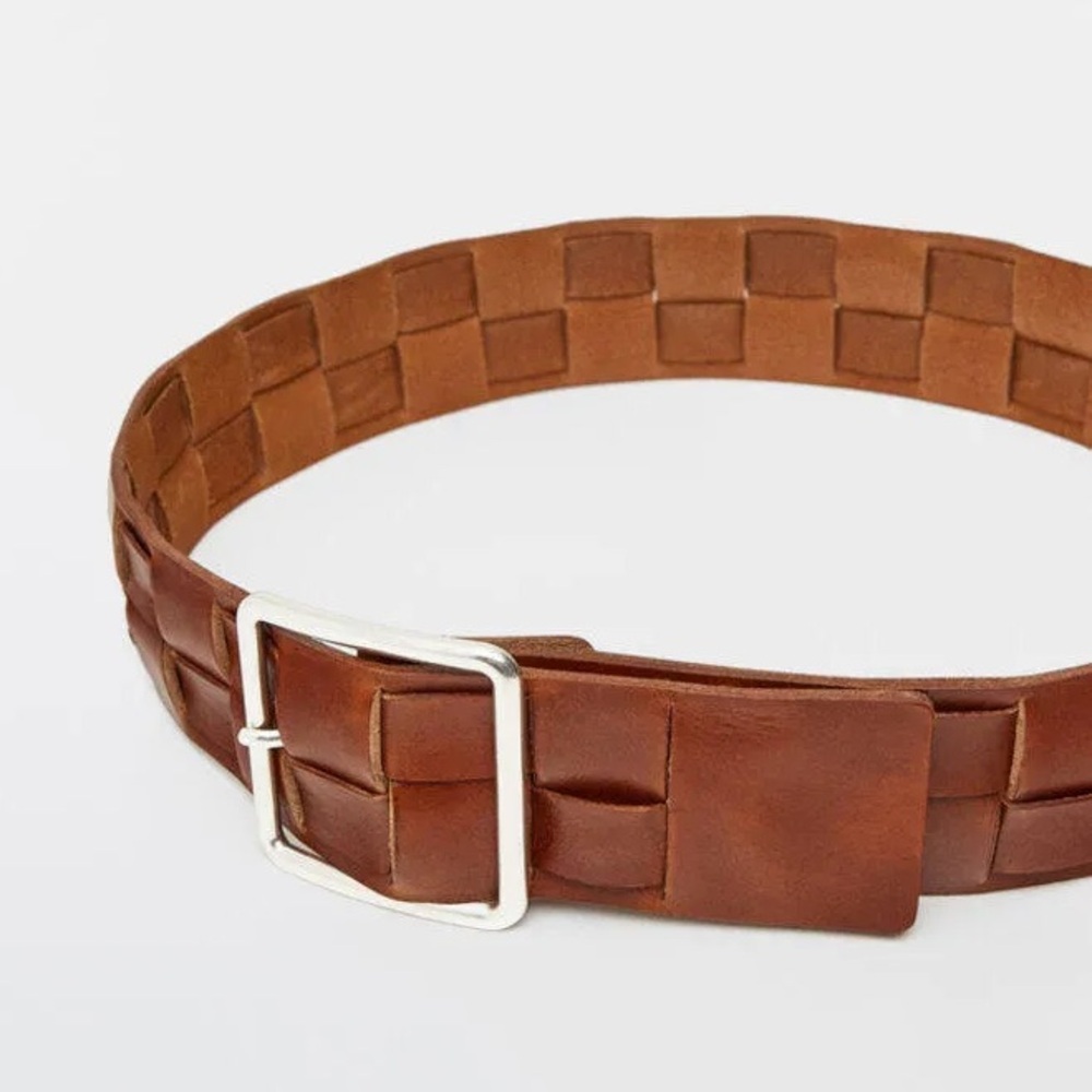 Massimo Dutti Leather Wide Women Belt Medium